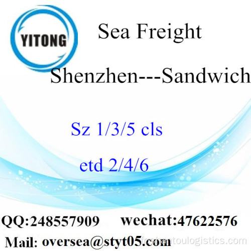 Consolidation LCL du port de Shenzhen au Sandwich